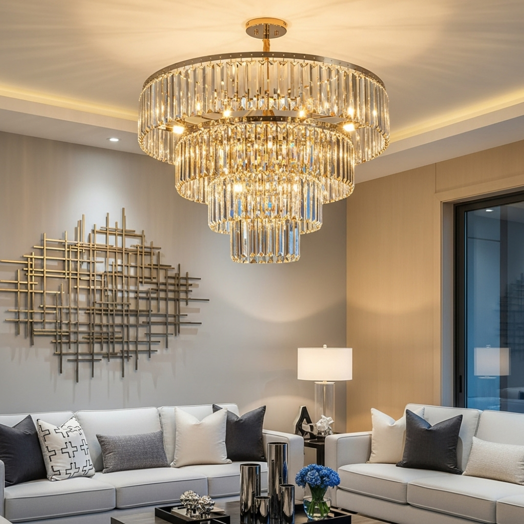 Villa light luxury crystal ceiling lamp