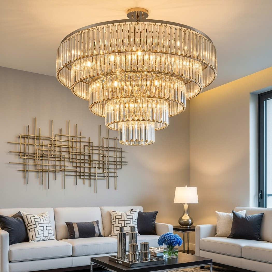 Villa light luxury crystal ceiling lamp