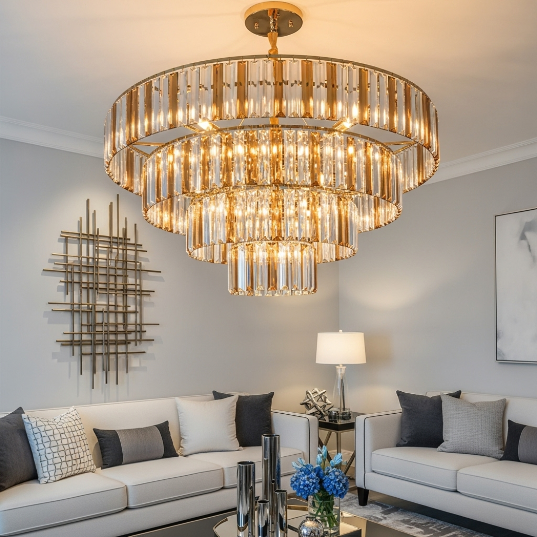 Villa light luxury crystal ceiling lamp