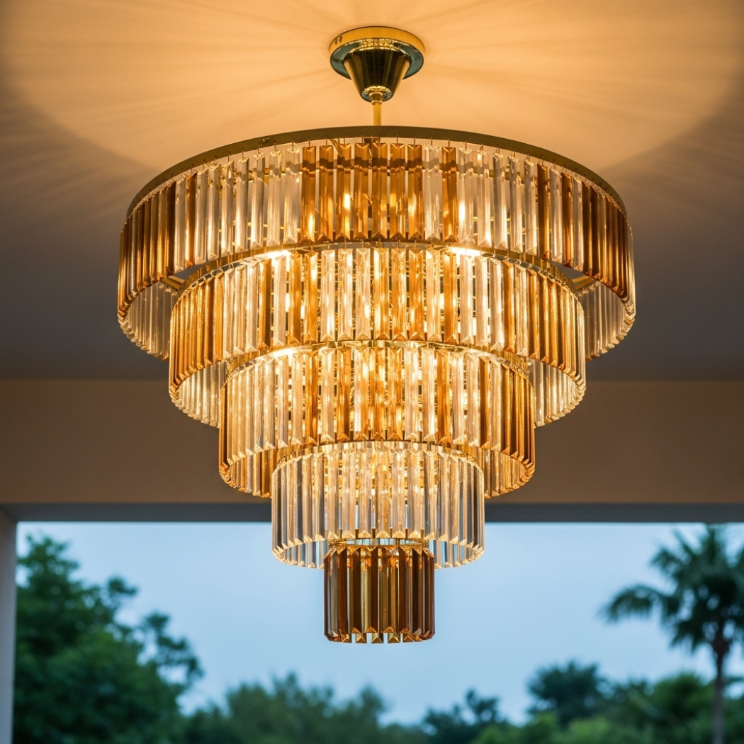Villa light luxury crystal ceiling lamp
