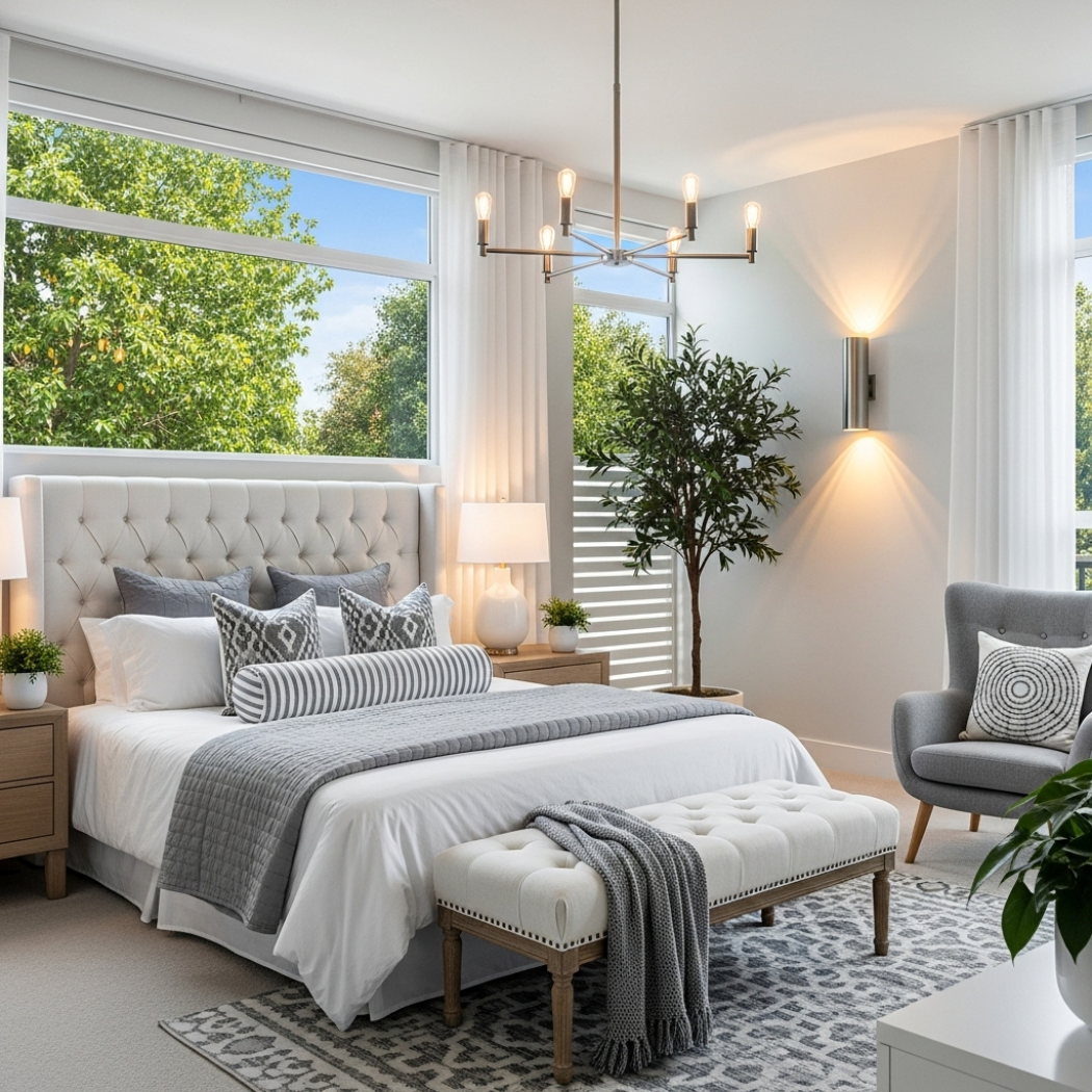 Upper and lower cylindrical wash wall lamps