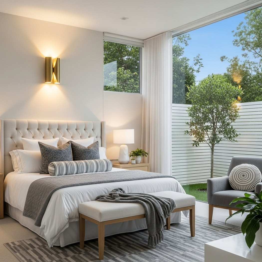 Upper and lower cylindrical wash wall lamps