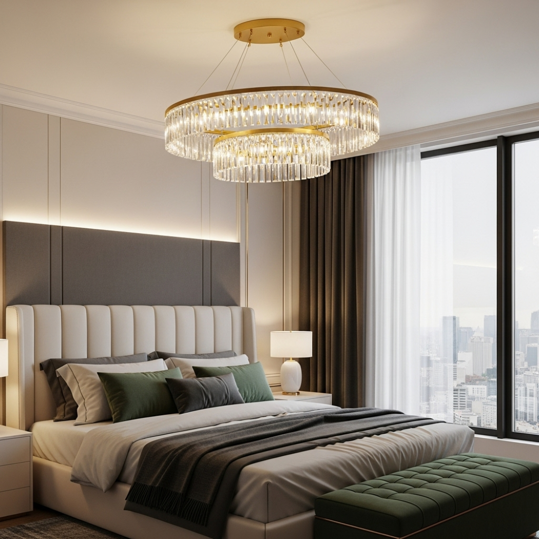 American style crystal living room ceiling lamp