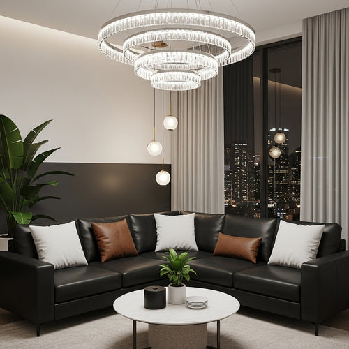 American style cascading crystal ceiling lamp